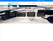 Tablet Screenshot of certificateautomation.com